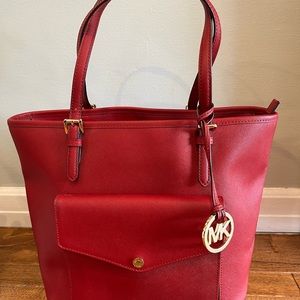 Red Michael Kors Tote shoulder Bags